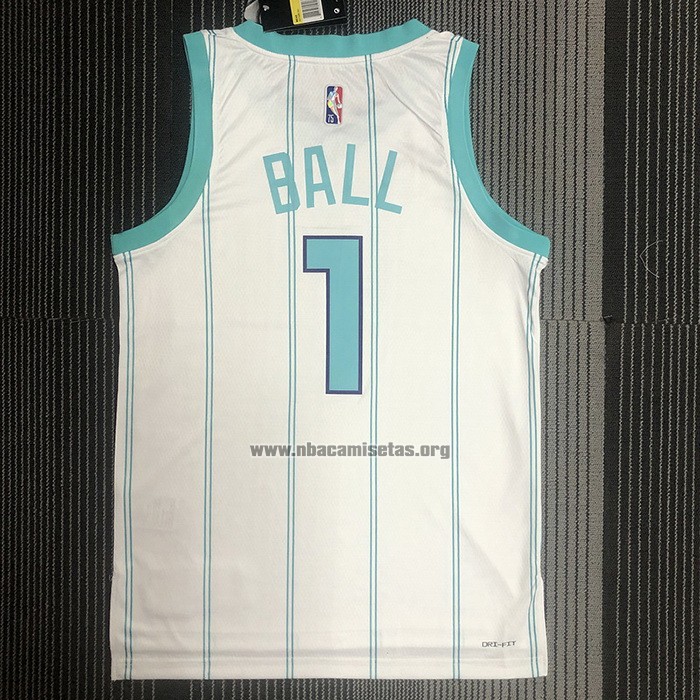 Camiseta Charlotte Hornets LaMelo Ball NO 1 Association 2022-23 Blanco